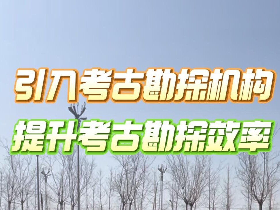 引入考古勘探机构，提升考古勘探效率